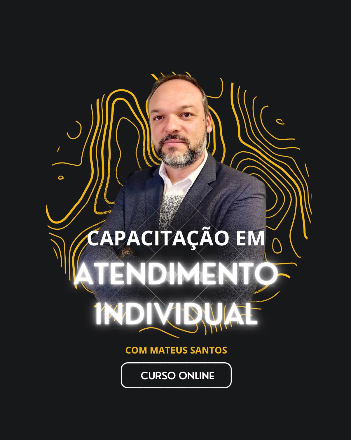 Folder da Capacitação em Atendimento Individual, curso online com Mateus Santos